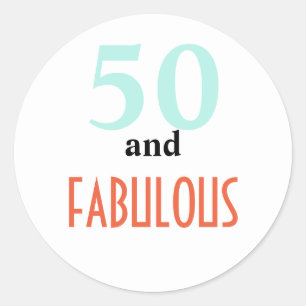 Pegatina Redonda 50 y fabuloso
