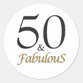 Pegatina Redonda 50 y fabuloso