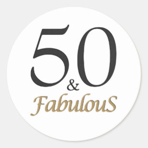 Pegatina Redonda 50 y fabuloso
