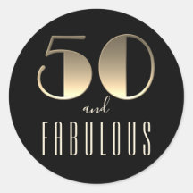 50 y fabuloso cumpleaños negro y dorado