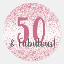 50 y fabuloso Purpurina rosado Confetti Cumpleaños