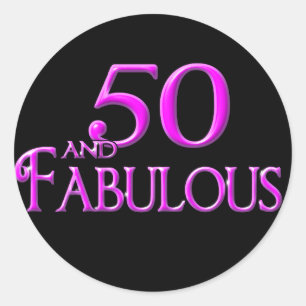 Pegatina Redonda 50 y FABULOUS