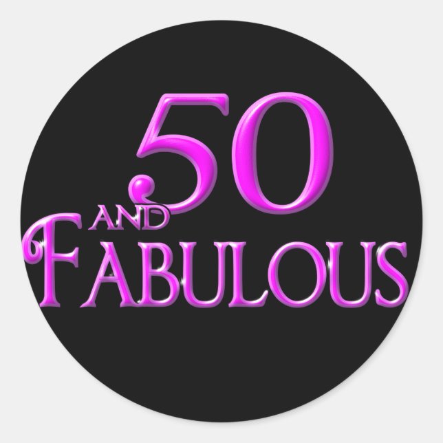 Pegatina Redonda 50 y FABULOUS (Anverso)