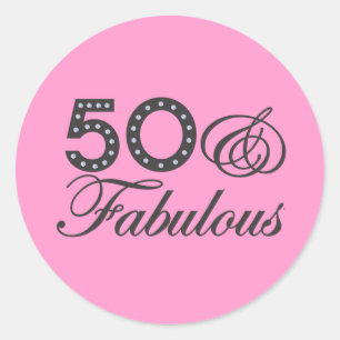 Pegatina Redonda 50 y regalo fabuloso
