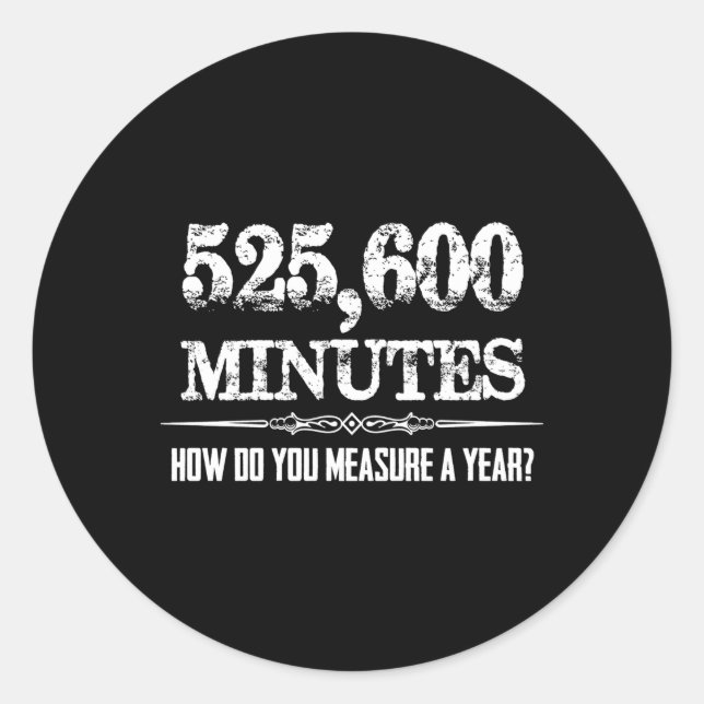 Pegatina Redonda 525600 Minutos Actor Escenario Ager Teatro Musical (Anverso)