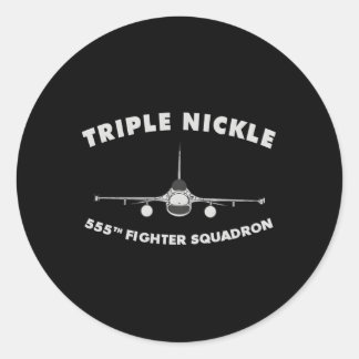 Pegatina Redonda 555º Escuadrón De Combate El Triple Níquel