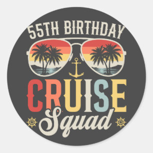 Pegatina Redonda 55.º Aniversario De La Familia Cruise Squad