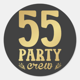 Pegatina Redonda 55 tripulantes Fiestas 55º cumpleaños
