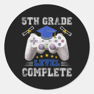 Pegatina Redonda 5.º Grado De Grado Completa De Gamer Cl De 2025 Gr