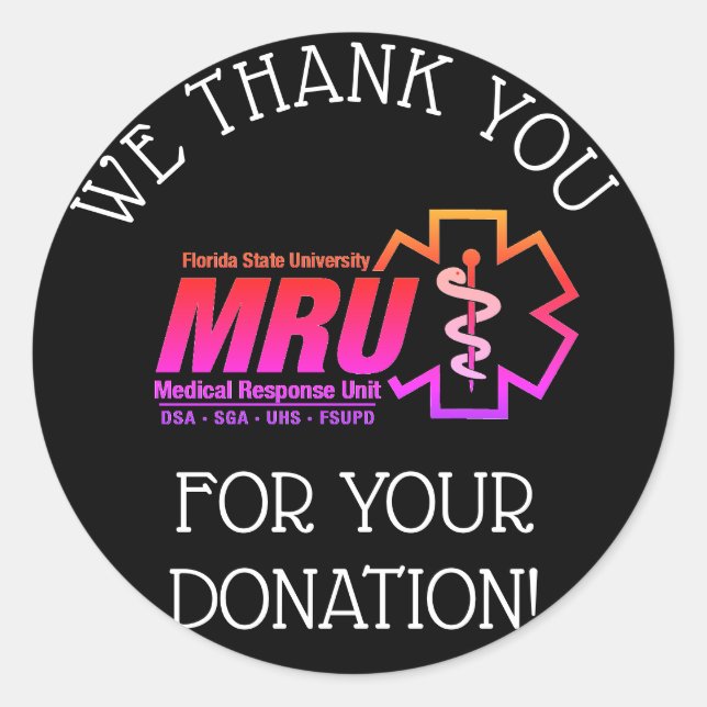 Pegatina Redonda 5.000 personas/donaciones de eventos gracias pegat (Anverso)