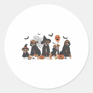 Pegatina Redonda 5 Brujas Perro Halloween Boxer Dog Spooky Se