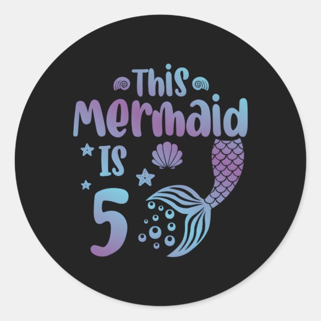 Pegatina Redonda 5 Mermaid Tail 5Py Daughter (Anverso)