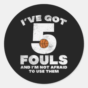 Pegatina Redonda 5 payasos no temen al jugador más divertido de bal