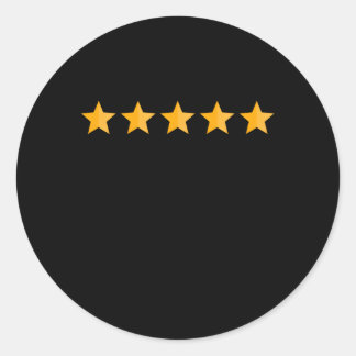 Pegatina Redonda 5 Star Review Delivery Driver Rating App Food Deli