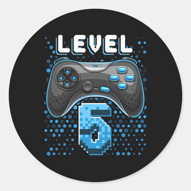 Pegatina Redonda 5 Video Game Controller 5º Birthday Gamer Gift Bo (Anverso)
