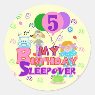 Pegatina Redonda 5to Camisetas y regalos del Sleepover del