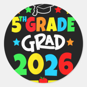 Pegatina Redonda 5to Grado 2026 Quinto Grado Graduado Escuela Prima