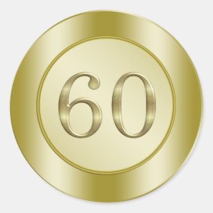 Pegatina Redonda 60.º Aniversario Boda