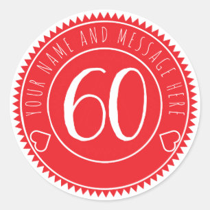 Pegatina Redonda 60.º Guay Bright Red Classic