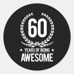 Pegatina Redonda 60 Aniversario (60 Años De Ser Increíble)