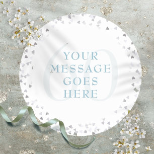 Pegatina Redonda 60° Aniversario de los corazones de Confetti