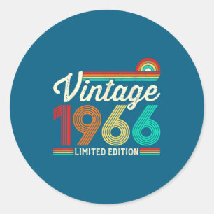 Pegatina Redonda 60 años de antigüedad Vintage 1966