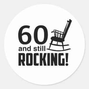 Pegatina Redonda ¡60 y aún Rocking!