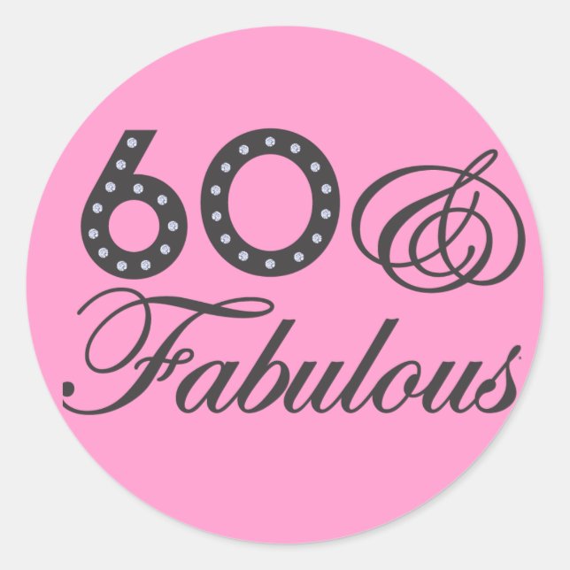 Pegatina Redonda ¡60 y fabuloso! (Anverso)