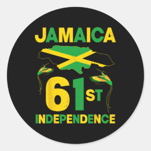 Pegatina Redonda 61° Día de la Independencia de Jamaica desde 1962 