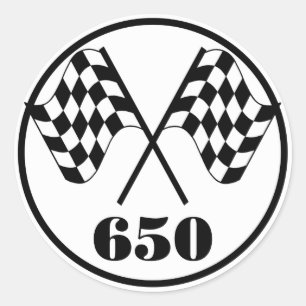 Pegatina Redonda 650 banderas a cuadros