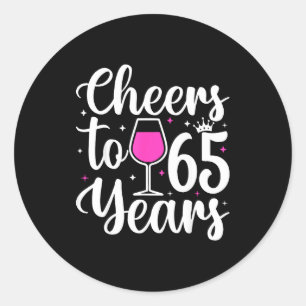 Pegatina Redonda 65 años Cumpleaños 65 años de edad Hombres Mujeres