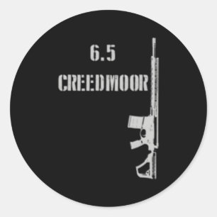 Pegatina Redonda 65 Creedmoor Ar-10 Rifle Largo Rango 2A Tiro Ra