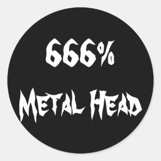 Pegatina Redonda 666% de cabeza Metalizado