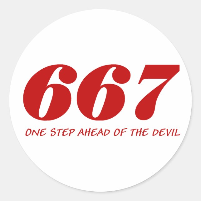 Pegatina Redonda 667 - One Step Ahead Of The Devil - Hablas (Anverso)