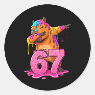 Pegatina Redonda 67 Animales Divertidos 67 Brainrot Jóvenes Niños C