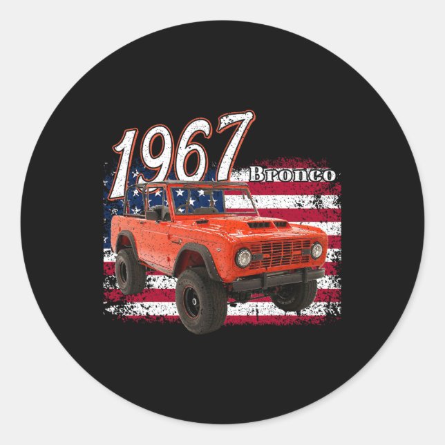Pegatina Redonda 67 Bronco Suv Car (Anverso)