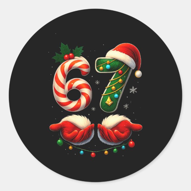 Pegatina Redonda 67 Christmas Couple Pajamas Matching Holidays Six  (Anverso)