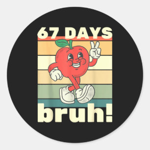 Pegatina Redonda 67 Días De Colegio Divertido Seis Siete Meme Bruh