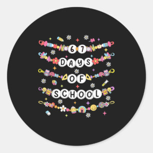 Pegatina Redonda 67 Días De Pulseras De Amistad Escolar 67 Días Sma