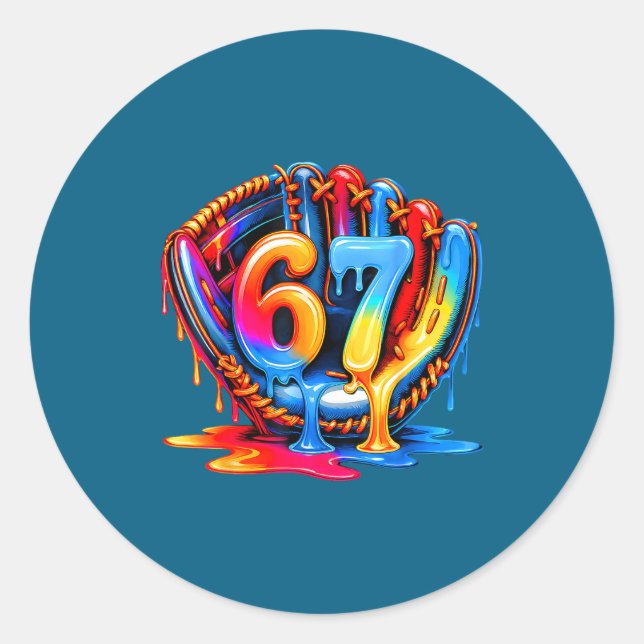 Pegatina Redonda 67 Drip Baseball Life Style 101 Apparel Youth Drip (Anverso)