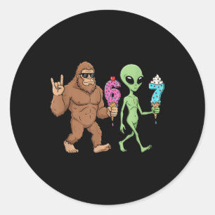 Pegatina Redonda 67 Drip Meme Divertido Seis Siete Bigfoot Alien Sa