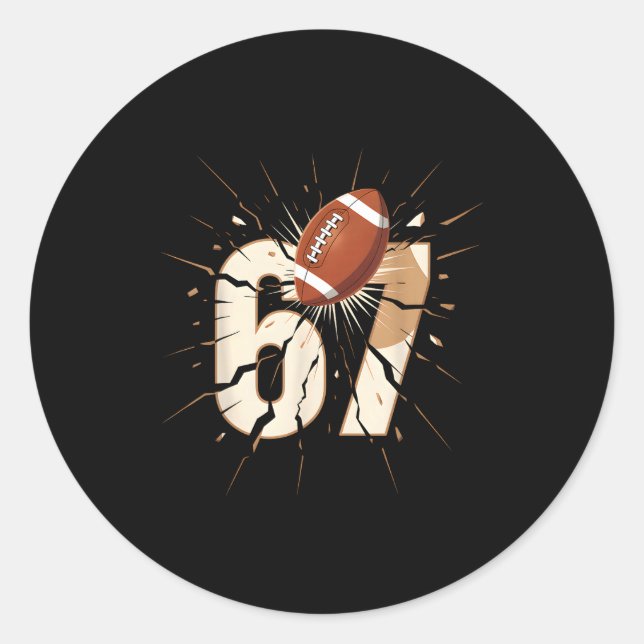 Pegatina Redonda 67 Football Six Seven 6 7 Meme 67  (Anverso)
