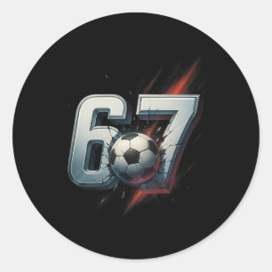 Pegatina Redonda 67 Fútbol Seis Siete 6 7 Meme 67 _4