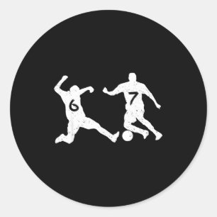 Pegatina Redonda 67 Fútbol Seis Siete Fútbol 6 7 Gen Alpha jerga M