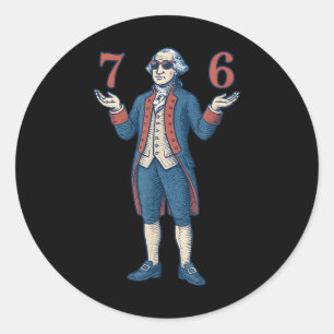 Pegatina Redonda 67 George Washington 7 6 Meme Seis Siete 6-7 4 de