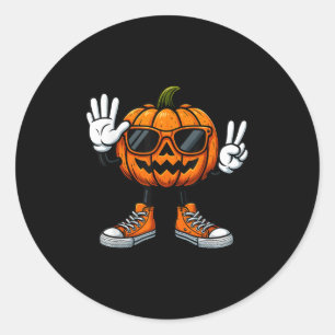 Pegatina Redonda 67 Halloween Calabaza Graciosa Brainrot Meme Niños
