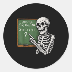 Pegatina Redonda 67 Halloween Matemáticas Divertido Seis Siete Meme