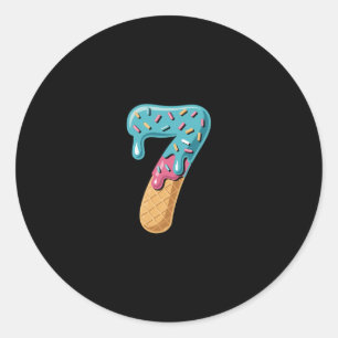 Pegatina Redonda 67 Helado Goteo Meme Divertido Seis Siete Coincide