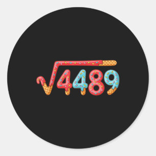 Pegatina Redonda 67 Helado Goteo Meme Raíz Cuadrada 4489