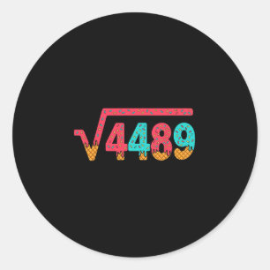 Pegatina Redonda 67 Helado Goteo Meme Raíz Cuadrada 4489 Argot Mate